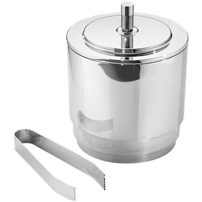 Georg Jensen Eisbehälter mit Zange MANHATTAN Silberfarben, Flaschenkühler, Silber Georg Jensen Eisbehälter mit Zange MANHATTAN Silberfarben, Flaschenkühler, Silber