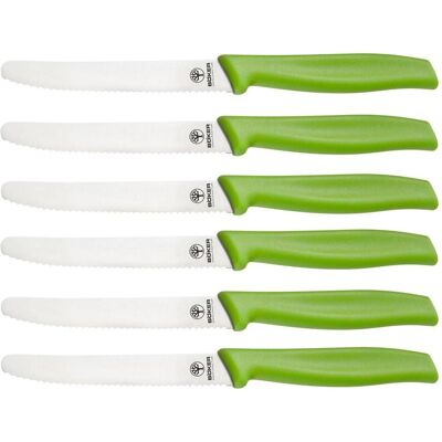 Böker Wellenschliffmesser Classic - 6 Messer, Besteck, Silber, Grün Böker Wellenschliffmesser Classic - 6 Messer, Besteck, Silber, Grün