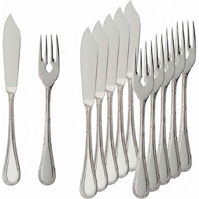 Villeroy & Boch Kreuzband Septfontaines Fischbesteck, Besteck, Silber Villeroy & Boch Kreuzband Septfontaines Fischbesteck, Besteck, Silber