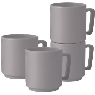 BerlingerHaus, Tasse, Design Tassen aus Steingut, 300ml, 4 Stück, taupe (300 ml, 4x) BerlingerHaus, Tasse, Design Tassen aus Steingut, 300ml, 4 Stück, taupe (300 ml, 4x)