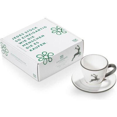 Gmundner Keramik, Tasse, Rubinr. Hirsch Espresso f.Dich/2tlg.Geschenkk. (2x) Gmundner Keramik, Tasse, Rubinr. Hirsch Espresso f.Dich/2tlg.Geschenkk. (2x)
