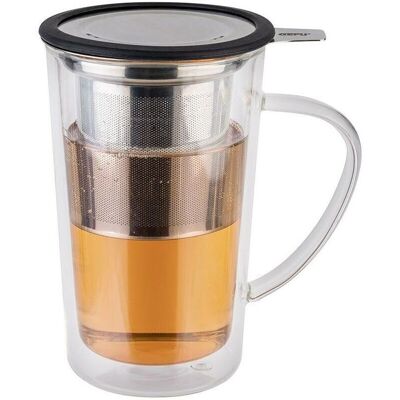 GEFU, Tasse, Tee-Set Mira 235 ml, Schwarz/Silber/Transparent, Material (235 ml, 1x) GEFU, Tasse, Tee-Set Mira 235 ml, Schwarz/Silber/Transparent, Material (235 ml, 1x)