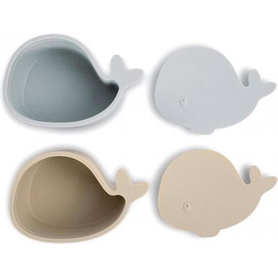Filibabba Set mit 2 kleinen Brotdosen - Christian der Wal - Pearl Blue, Lunchbox, Beige, Blau Filibabba Set mit 2 kleinen Brotdosen - Christian der Wal - Pearl Blue, Lunchbox, Beige, Blau