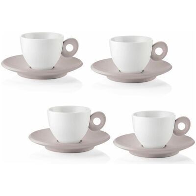 Guzzini Espresso-Tassen Taupe Set - Tassen & Untersetzer Guzzini Espresso-Tassen Taupe Set - Tassen & Untersetzer