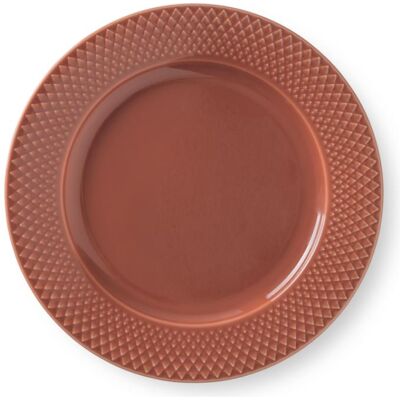 Lyngby Rhombe Porzellan Essteller - 23cm - Terrakotta Lyngby Rhombe Porzellan Essteller - 23cm - Terrakotta