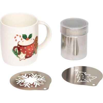 Atmosphera, Tasse, Kubek świąteczny z zestawem do cappucino, 350 ml (350 ml, 1x) Atmosphera, Tasse, Kubek świąteczny z zestawem do cappucino, 350 ml (350 ml, 1x)
