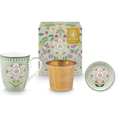 PIP Studio, Tasse, Lily&Lotus Light Green Teeset für eine Person 0,365l (365 ml, 3x) PIP Studio, Tasse, Lily&Lotus Light Green Teeset für eine Person 0,365l (365 ml, 3x)
