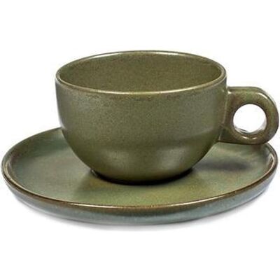 Serax, Tasse, Sergio Herman Surface camogreen kop + schotel cappuccino (set van 4) (200 ml, 4x) Serax, Tasse, Sergio Herman Surface camogreen kop + schotel cappuccino (set van 4) (200 ml, 4x)