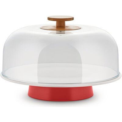 Alessi Serviergeschirr, Tortenplatte MATTINA rot Alessi Serviergeschirr, Tortenplatte MATTINA rot