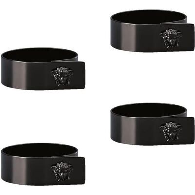 Versace, Servietten, Medusa - Black - Set 4 Serviettenringe (4 Stk.) Versace, Servietten, Medusa - Black - Set 4 Serviettenringe (4 Stk.)