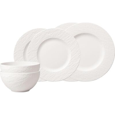 Villeroy & Boch Geschirrset, Manufacture Rock Blanc Basic-Set (6 Stk.) Villeroy & Boch Geschirrset, Manufacture Rock Blanc Basic-Set (6 Stk.)