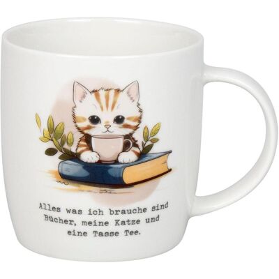Könitz, Tasse, Teetasse Bücher, Katze & Tee 400 ml, Weiss (400 ml, 1x) Könitz, Tasse, Teetasse Bücher, Katze & Tee 400 ml, Weiss (400 ml, 1x)
