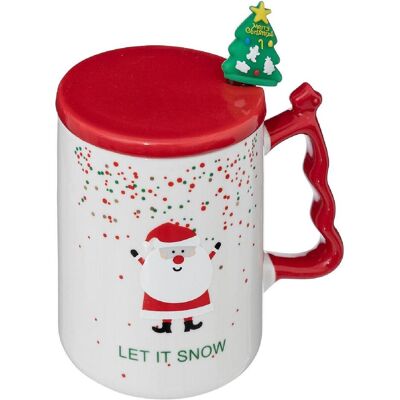 Atmosphera, Tasse, Kubek świąteczny z łyżeczką i pokrywką, 350 ml (350 ml, 1x) Atmosphera, Tasse, Kubek świąteczny z łyżeczką i pokrywką, 350 ml (350 ml, 1x)
