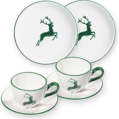 Gmundner Keramik, Tasse, Grüner Hirsch, Frühstück für 2 Cup (2x) Gmundner Keramik, Tasse, Grüner Hirsch, Frühstück für 2 Cup (2x)