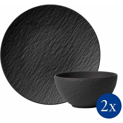Villeroy & Boch Geschirrset, Frühstück Set Manufacture Rock Villeroy & Boch Geschirrset, Frühstück Set Manufacture Rock