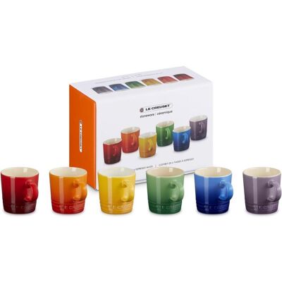 Le Creuset, Tasse, Set 6 Espresso mug 100ML rainbow (100 ml, 6x) Le Creuset, Tasse, Set 6 Espresso mug 100ML rainbow (100 ml, 6x)