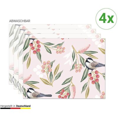 CoverYourDesk, Tischset, Tischset Meisen mit Beeren CoverYourDesk, Tischset, Tischset Meisen mit Beeren