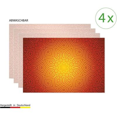 CoverYourDesk, Tischset, Tischset Mandala rot-gelb CoverYourDesk, Tischset, Tischset Mandala rot-gelb