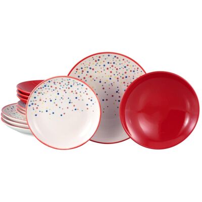 CREATABLE - Joy 12-tlg Teller-Set - Unregelmäßige bunte Punkte - Dinnerware set CREATABLE - Joy 12-tlg Teller-Set - Unregelmäßige bunte Punkte - Dinnerware set