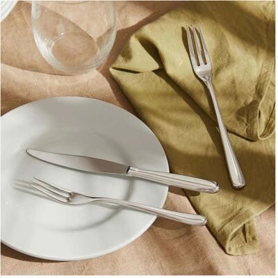 Alessi Caccia Dessertmesser, Besteck, Silber Alessi Caccia Dessertmesser, Besteck, Silber