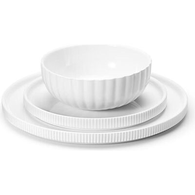 Georg Jensen Bernadotte Geschirrset - Weiß - 3 Stück Georg Jensen Bernadotte Geschirrset - Weiß - 3 Stück