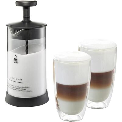 GEFU Set Milchaufschäumer ANTONIO 2 x Latte Macchiato G, Milchaufschäumer, Schwarz, Transparent GEFU Set Milchaufschäumer ANTONIO 2 x Latte Macchiato G, Milchaufschäumer, Schwarz, Transparent