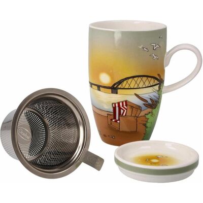 Goebel, Tasse, mit Deckel und Sieb Seaview (450 ml, 1x) Goebel, Tasse, mit Deckel und Sieb Seaview (450 ml, 1x)