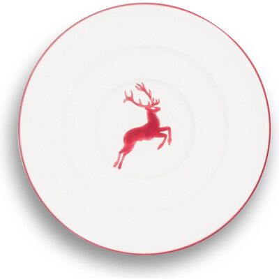 Gmundner Keramik Roter Hirsch, Untertasse, Rot Gmundner Keramik Roter Hirsch, Untertasse, Rot