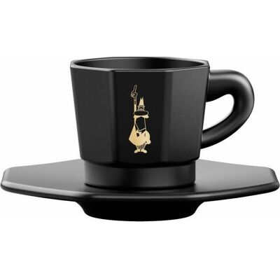 Bialetti Tasse, Set 4 8- Faces Cups Total Black (4x) Bialetti Tasse, Set 4 8- Faces Cups Total Black (4x)