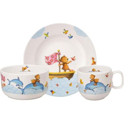 Villeroy & Boch Kindergeschirr + Kinderbesteck, Set 3tlg. Happy as a Bear Villeroy & Boch Kindergeschirr + Kinderbesteck, Set 3tlg. Happy as a Bear