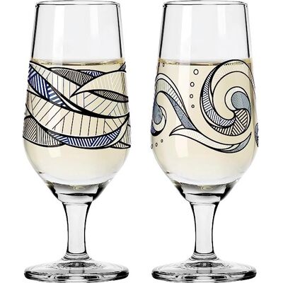 Ritzenhoff Blau Grau Muster Schnapsglas-Set - Glaswaren Ritzenhoff Blau Grau Muster Schnapsglas-Set - Glaswaren