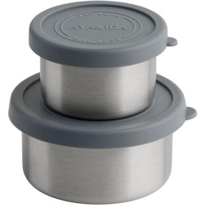 Aya & Ida 2er Set Snack Container 100ml + 200ml Dark Grey, Lunchbox, Grau Aya & Ida 2er Set Snack Container 100ml + 200ml Dark Grey, Lunchbox, Grau