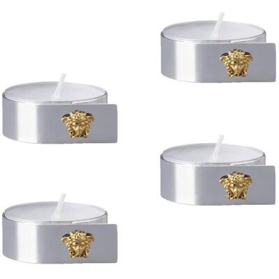 Versace, Serviettenringe, Medusa - Silver-Gold - Set 4 Tischlichter (4x) Versace, Serviettenringe, Medusa - Silver-Gold - Set 4 Tischlichter (4x)