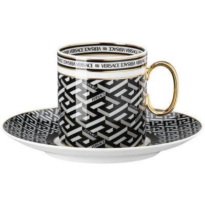 Versace, Tasse, La Greca - Signature Black - Kaffeetasse 2-tlg. (230 ml, 2x) Versace, Tasse, La Greca - Signature Black - Kaffeetasse 2-tlg. (230 ml, 2x)