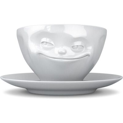 Tassen Weiße Porzellantasse mit Gesicht - Kaffeetasse Tassen Weiße Porzellantasse mit Gesicht - Kaffeetasse