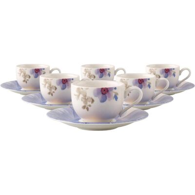 Villeroy & Boch - Mariefleur Gris Basic - Porzellan - 6x - Espresso-Tassen Villeroy & Boch - Mariefleur Gris Basic - Porzellan - 6x - Espresso-Tassen