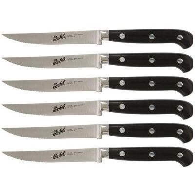 Berkel Adhoc Glossy Black Steak Set 6-tlg. gezackt, Besteck, Schwarz, Silber Berkel Adhoc Glossy Black Steak Set 6-tlg. gezackt, Besteck, Schwarz, Silber