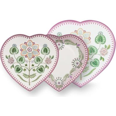 PIP Studio Lily&Lotus Lilac Herzformteller 21,5cm Set2, Teller, Violett PIP Studio Lily&Lotus Lilac Herzformteller 21,5cm Set2, Teller, Violett
