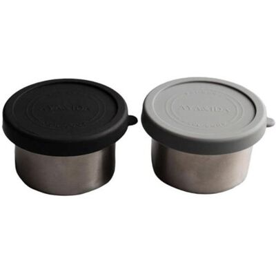 Aya & Ida 2er Set Snack Container 100ml Dark Grey/Matte Black, Lunchbox, Schwarz, Grau, Mehrfarbig Aya & Ida 2er Set Snack Container 100ml Dark Grey/Matte Black, Lunchbox, Schwarz, Grau, Mehrfarbig