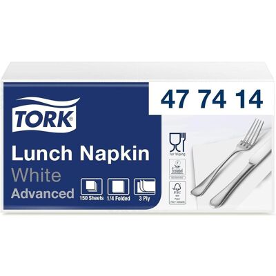 Tork - 477414 - Weiß - 33 x 33 cm - Servietten Tork - 477414 - Weiß - 33 x 33 cm - Servietten