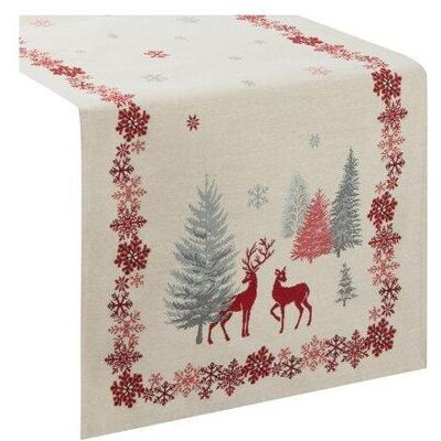 Eurofirany, Tischdecke, Gobelin -Laufwerk mit Winterskandinavienmotiv 45 x 140 cm (140 x 45 cm) Eurofirany, Tischdecke, Gobelin -Laufwerk mit Winterskandinavienmotiv 45 x 140 cm (140 x 45 cm)