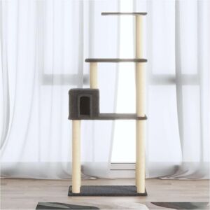 vidaXL Katzenbaum mit Sisal-Kratzsäulen Dunkelgrau - Katzen Spielturm vidaXL Katzenbaum mit Sisal-Kratzsäulen Dunkelgrau - Katzen Spielturm