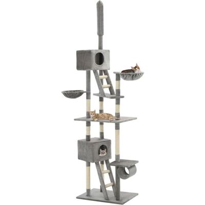 vidaXL Katzenbaum mit Sisal-Kratzsäulen 230-260cm Grau - Katzenbaum vidaXL Katzenbaum mit Sisal-Kratzsäulen 230-260cm Grau - Katzenbaum