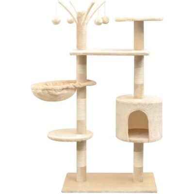 vidaXL Katzenbaum mit Sisal-Kratzsäulen 125 cm Beige - Katzenbaum vidaXL Katzenbaum mit Sisal-Kratzsäulen 125 cm Beige - Katzenbaum