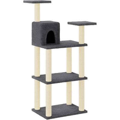 vidaXL Katzenbaum mit Sisalfellstämmen Dunkelgrau 118,5 cm - Katzenbaum vidaXL Katzenbaum mit Sisalfellstämmen Dunkelgrau 118,5 cm - Katzenbaum