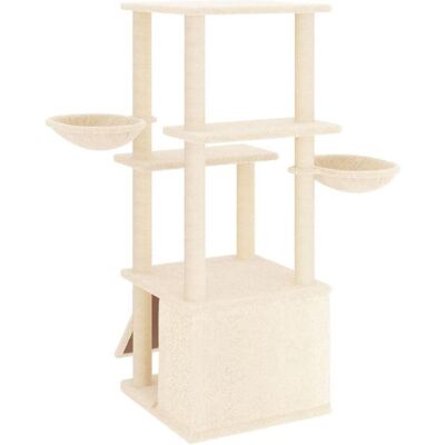 vidaXL Katzenbaum mit Sisal-Kratzpfosten 133 cm - creme (171756) vidaXL Katzenbaum mit Sisal-Kratzpfosten 133 cm - creme (171756)