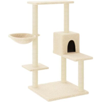 vidaXL Katzenbaum mit Sisal Kratzpfosten 95 cm - creme (172073) vidaXL Katzenbaum mit Sisal Kratzpfosten 95 cm - creme (172073)