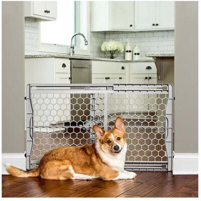 Carlson Pet Products Carlson ausziehbares Absperrgitter aus Kunststoff - Höhe 59 cm, Breite 71 bis 107 cm - Hundegitter Carlson Pet Products Carlson ausziehbares Absperrgitter aus Kunststoff - Höhe 59 cm, Breite 71 bis 107 cm - Hundegitter