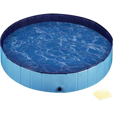Fudajo Hundepool - 160x30cm, Faltbar, Rutschfest, 3-lagiges Robustmaterial - Hundepool, Planschbecken Fudajo Hundepool - 160x30cm, Faltbar, Rutschfest, 3-lagiges Robustmaterial - Hundepool, Planschbecken