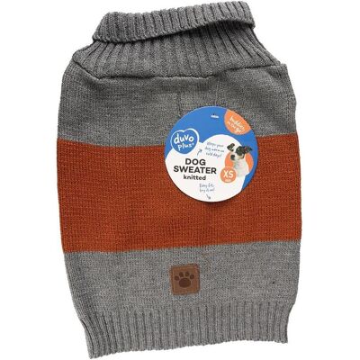 Duvoplus Cozy Pullover M, 50 cm, grau/orange (M, Hundepullover), Hundemantel Duvoplus Cozy Pullover M, 50 cm, grau/orange (M, Hundepullover), Hundemantel